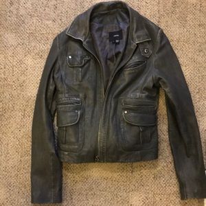 Identify Dark Gray Moto Leather Jacket